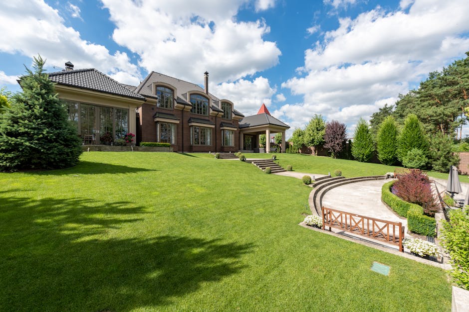 Beautifully manicured residential lawn with vibrant green grass